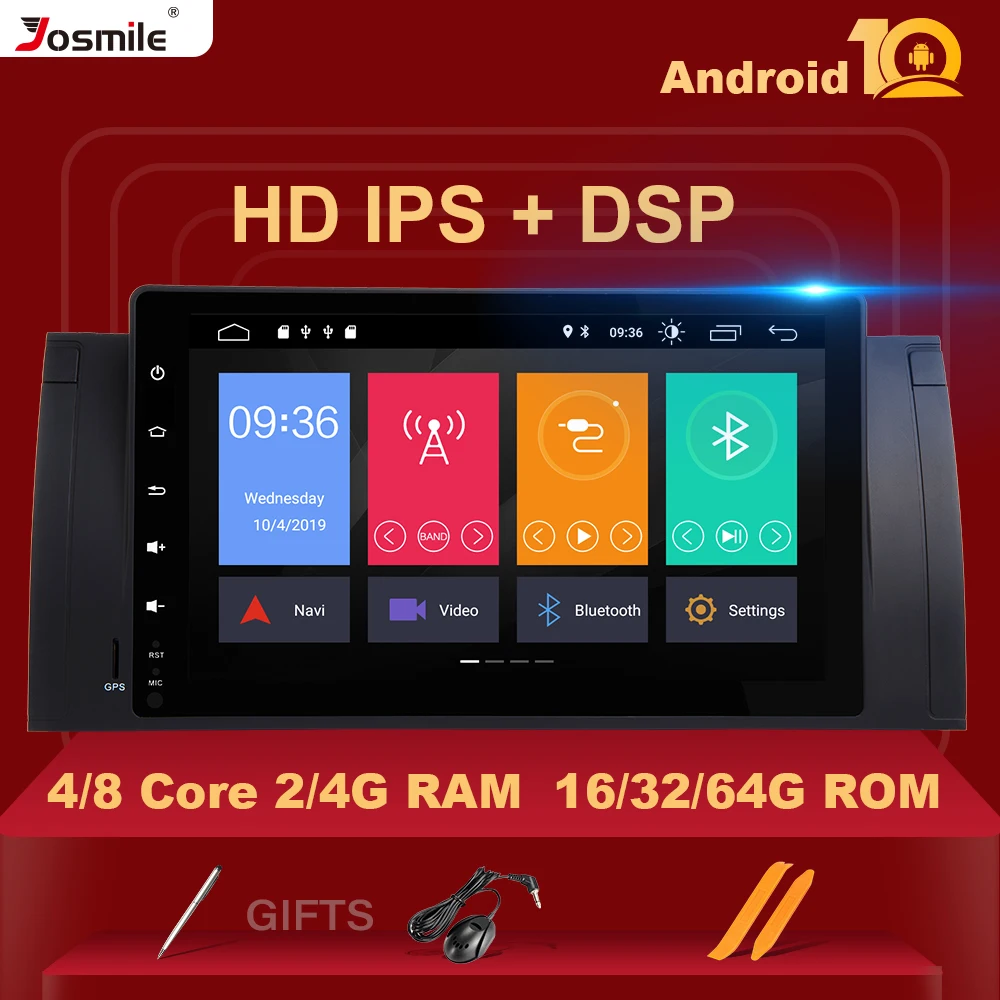 IPS DSP 8 Core 4GB 64G Android 10 Car stereo For BMW X5 E53 E39 5 Series multimedia Radio GPS Audio RDS Steel wheel control | Автомобили и