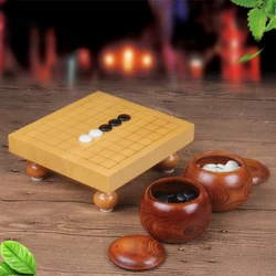 Chinese Wooden Go Gobang Chessboard Set Portable Chess Waterproof Stain Resistant Beginner Tablero Ajedrez Educational ZY50CG