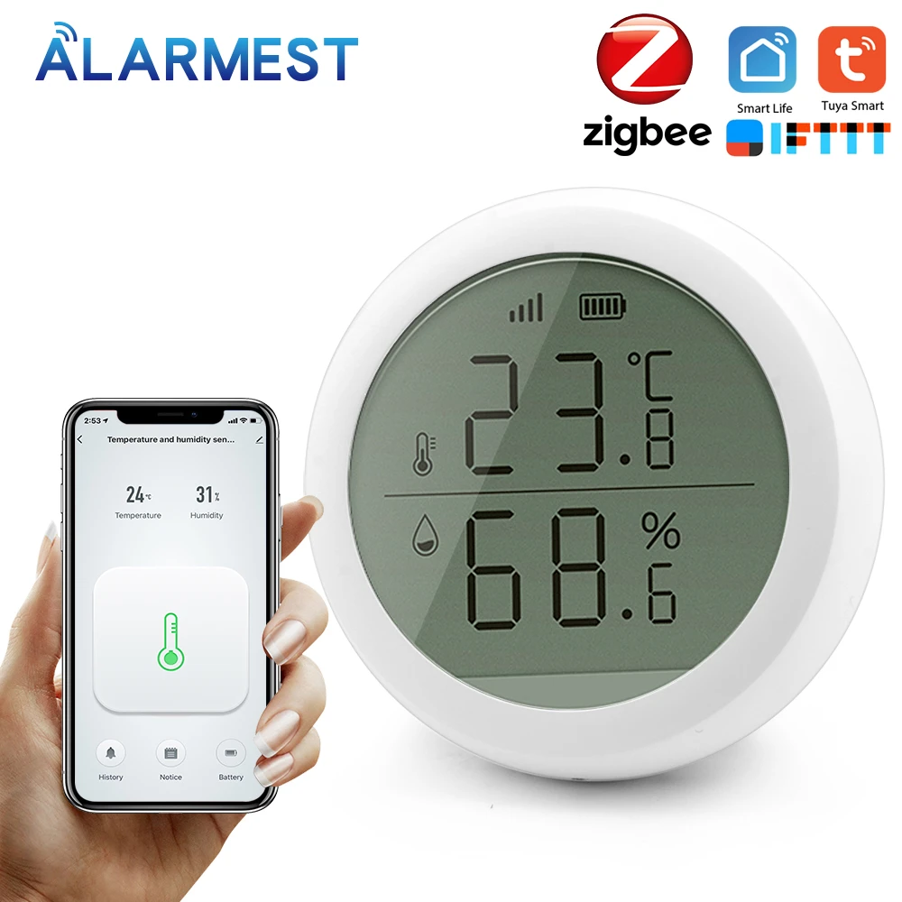 LCD Zigbee Temperatur Luftfeuchtigkeitssensor Tuya Wireless Smart Control Sensor