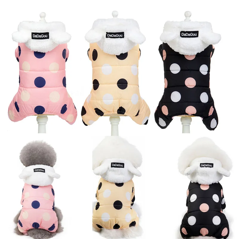 Small Dog Clothes Winter Jumpsuit For Pug Poodle Husky Jumpsuits Romper Coat Thickening Pet Clothing Puppy Cat Jumpsuit FHG