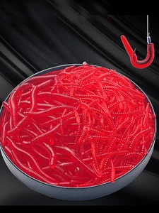 ZURYP 20 шт.-100 шт., реалистичные красные Мягкая приманка в виде червя дождевые черви для летняя рыбалка, силиконовая искусственная приманка для ...