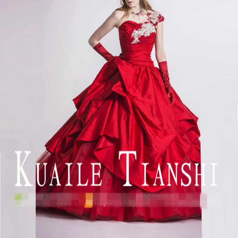 Красный Выпускное бальное платье Выпускной Свадьба vestidos de formatura Baile Sheer одно плечо Топ вечерние с открытой спиной Дешевые Бальные платья - Цвет: Красный