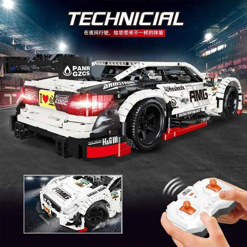 Супер гоночный автомобиль AMG C63 23012 совместимый Technic MOC-6687 6688 строительные блоки кирпичи развивающие игрушки рождественские подарки со светодиодами