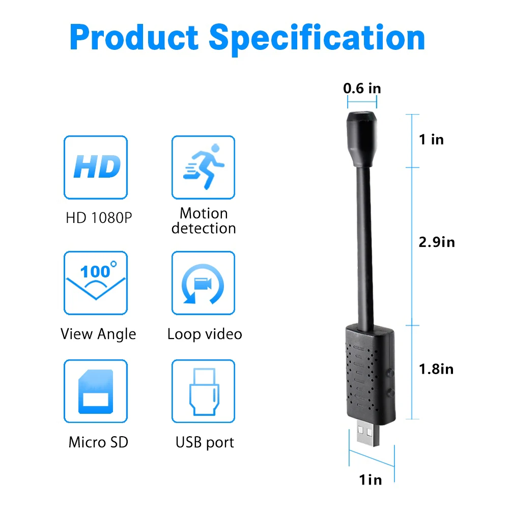 HD Smart Mini Wifi Nanny Camera AI Human Detection IP/AP Camera Cloud Storage Real Time Monitoring Camera Max 128G 24/7 hours