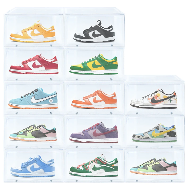 Two Box /lot Sb Dunk Shoe Box Transparent Aj Basketball Shoes Display Box  Anti Dirty High-tops Boots - Storage Holders & Racks - AliExpress