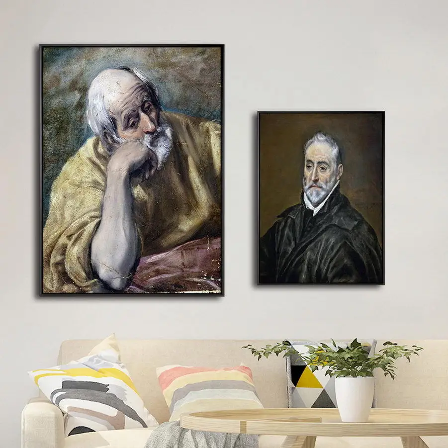 

Spain Giclee Print Painting Core Customizable Greco Religious Figure Painting Heart Church Jesus Mural Hanging Painting