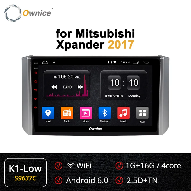 Ownice k3 k5 k6 Android 9,0 Автомобильный DVD Радио для Mitsubishi Xpander gps Navi мультимедиа DSP 4G SPDIF 360 панорама - Цвет: S9637 K1 LOW