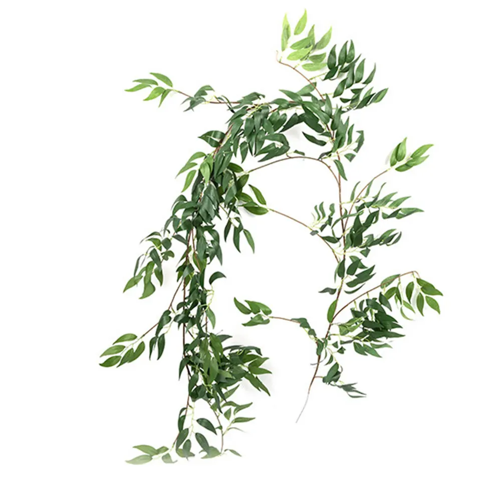 

1.7M Artificial Eucalyptus Rattan Simulation Willow Leaves Garden Decoration Wedding Fashion Party Festive Wreath Gray/Green