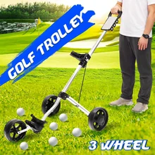 3 колеса гольф тележка Железный регулируемый гольф тележка пуш-ап Гольф-Кары из алюминиевого сплава многофункциональная складная сумка на колесиках