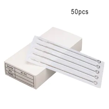 

50 Pcs 3RL 5RL 7RL 9RL 11RL Size Tattoo Needles + 50pcs 3/5/7/9/11RT Size White Disposable Tattoo Tips Tattoo Kit