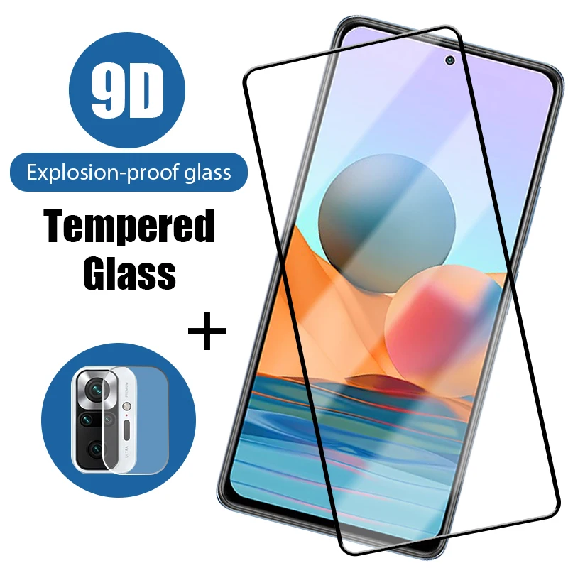 9D 2 в 1 закаленное стекло для Xiaomi Redmi Note 10 9 8 7 Pro объектив камеры защитное на 8T 9S 10S |