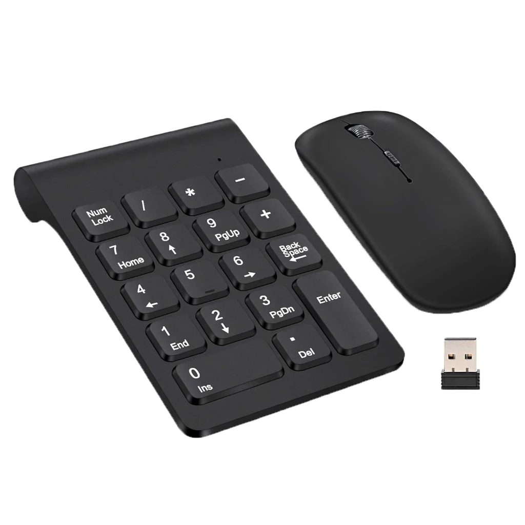 2.4G Numeric Keypad Wireless Financial Keypad With Mouse 18 Keys Number Pad Portable Silent Financial Accounting Keyboard