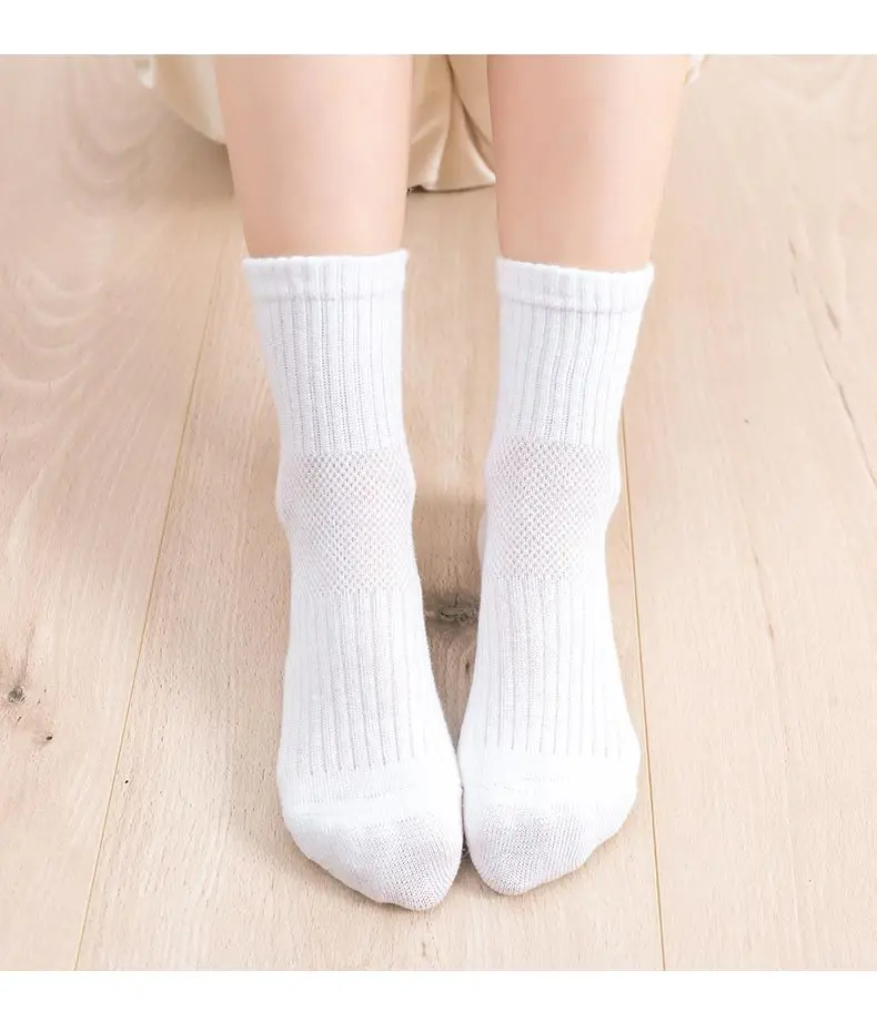 Description Picture 3 of item5 Pairs/ Lot Pure Colour Soft Breathable Cotton Kids School Socks Girls Boys Casual Grey Black White Sports Children's Socks