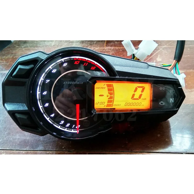 Датчик спидометра для мотоцикла 12000RPH светодиодный спидометр для мотоцикла с подсветкой одометр тахометр Kmh Универсальный