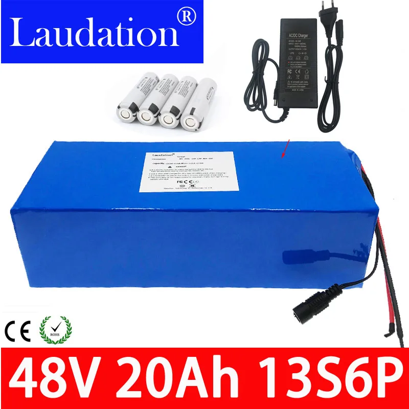

new 48V20Ah 13s6p batery pack lithium ion battery Electric car electric scooter built-in 30a bms 48v With 2a battery charger bms
