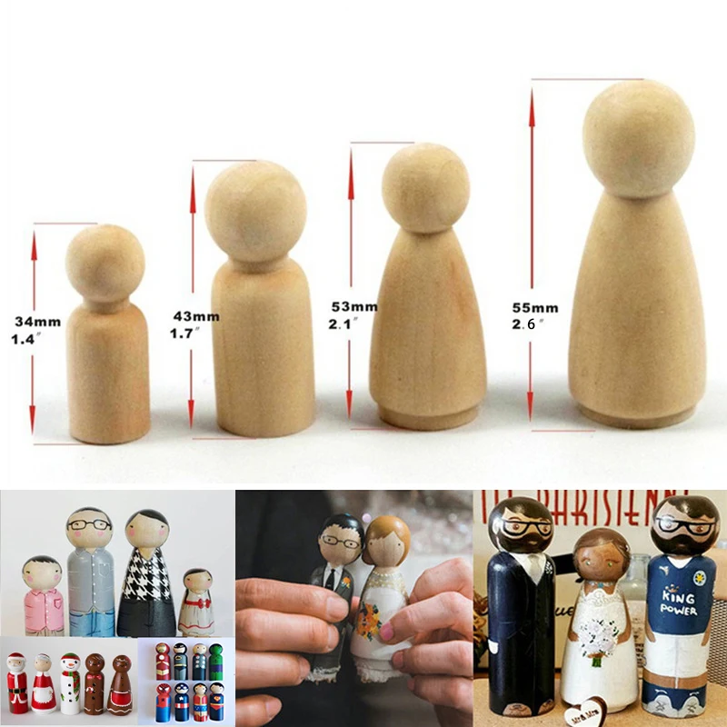 Детские DIY деревянные куклы дерево цвет граффити игрушки 8 шт. круглое деревянное материал незавершенный diycreature окрашенная кукольная игрушка Подарки