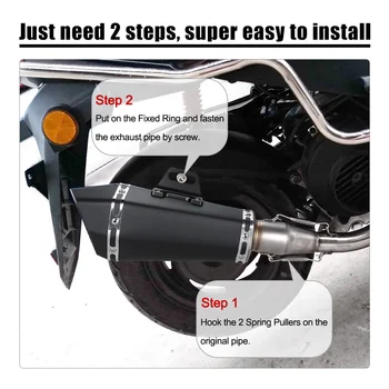 

Hot 51mm Super Cool Black Stainless Steel Exhaust Muffler Pipe for Motorcycles ATV Universal