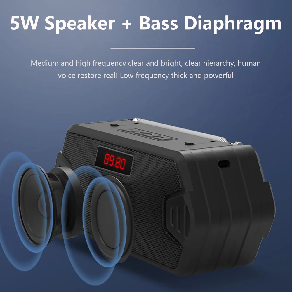 Portable Wireless Speaker Bluetooth-compatible Column Bass Mini Subwoofer Support TF Card USB Speakers FM Receiver/Radio With FM 2