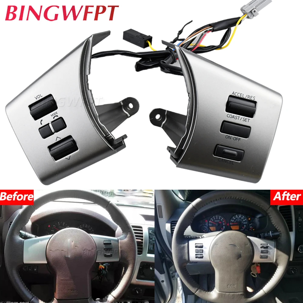 Car Steering Wheel Controls Volume Cruise Switch Buttons For Nissan Navara Front