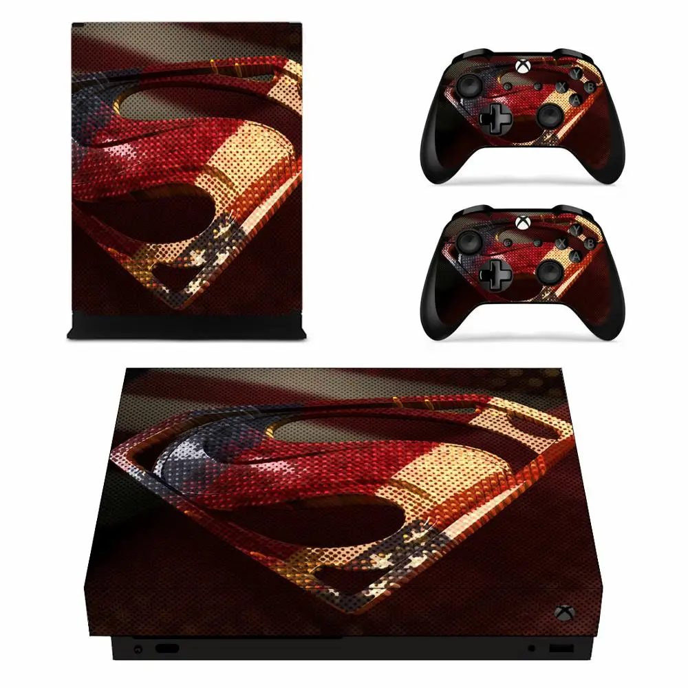 YSX1X2468 Наклейки СУПЕРМЕНА для Xbox One X виниловые наклейки для кожи наклейки для Xbox one X консоли пульты дистанционного управления - Цвет: YSX1X2468