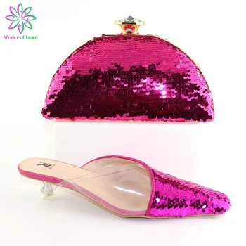 

Latest Fuchsia Color African Matching Shoes and Bags Italian In Women Party Shoes and Bag Set Women Shoes and Bag Set In Italy