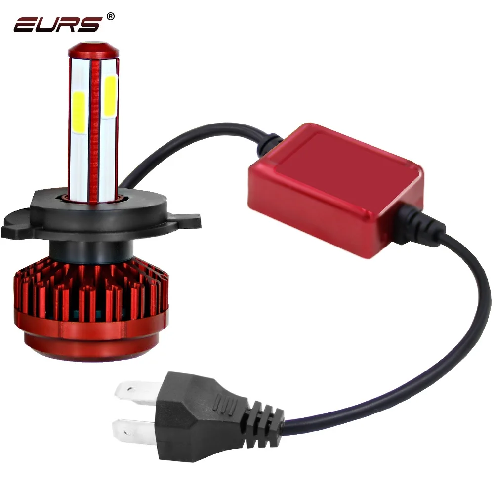 EURS(TM) 2pcs led buld accessorier IP65 8000lm красный головной убор H1 H4 H7 9005 9006 80W 12v R7 система