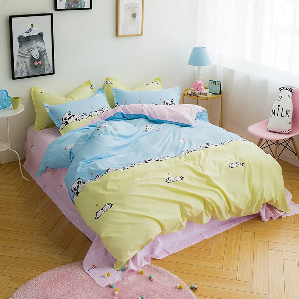 

Ouneed bed sheet pillowcase quilt cover Four-piece bedding 4 sets of bedding (one quilt cover, one bed sheet, two pillowcases)