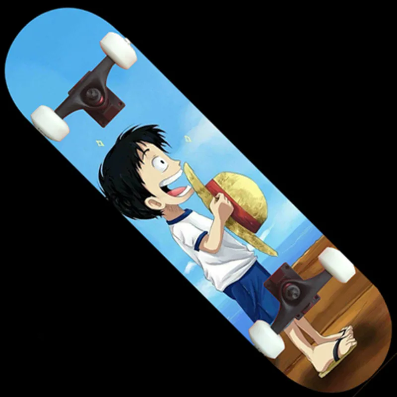 

Cartoon ONE PIECE The Boy Skateboard Monkey D Luffy Zoro Become Warped Plate Action Figure Collect Model Toy M2442