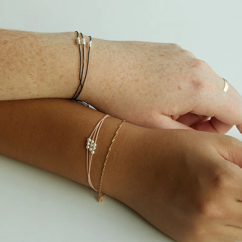 

2019 new ins wind hit the baroque pearls woven bracelet color melange roxi