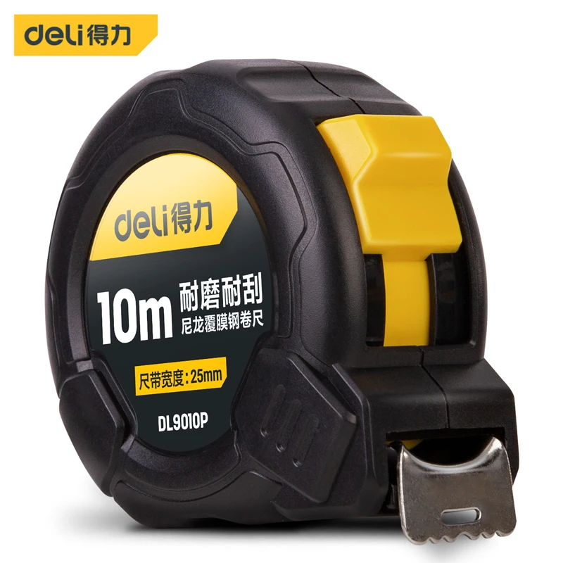 Deli Nylon Coated Steel Tape Accurate Auto Lock Gauging Tool Retractable Ruler Tape Measure Sewing Pull Steel Tailor Flexible