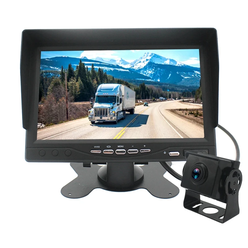 Резервное копирование Камера и монитор 12-24V AHD 1080P Автомобильный для автобуса, грузовика, прицепа RV заднего вида HD Камера с 7 дюймов 1024X600 МО