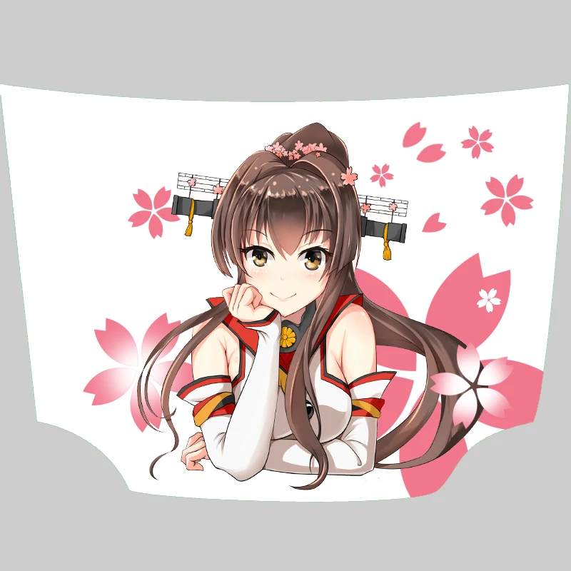 Kantai Collection аниме Itasha капот винил Стикеры s Ямато крышка двигателя наклейки Стикеры на автомобиле глянцевая пленка авто аксессуары - Название цвета: Белый