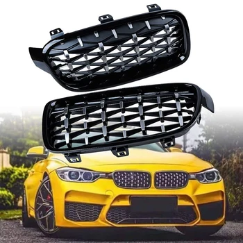 

1 Pair Glossy Mesh Grille Grill Compatible with for Bmw F30 F31 320I 328I 335I 4-Door 2012-2018