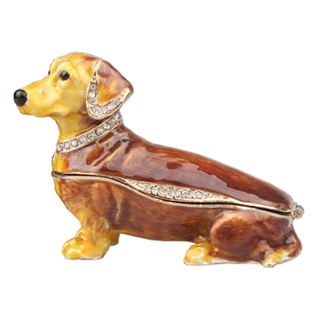 

DACHSHUND DOG TRINKET JEWELRY BOX DOG ANIMALS & FIGURINES STATUES CUTE PET GIFTS