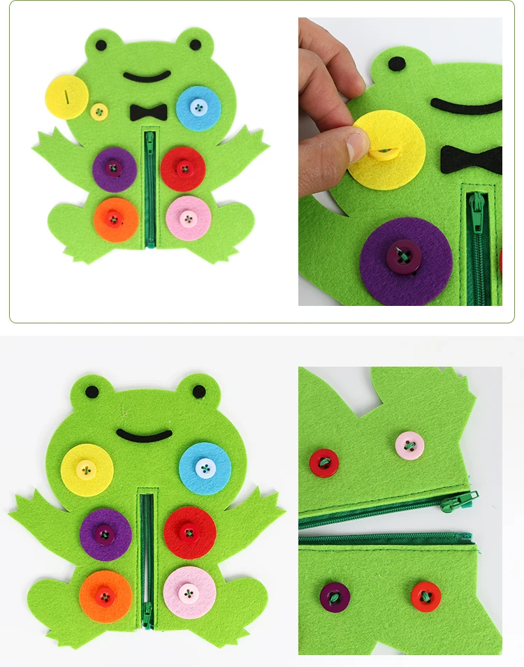 Kindergarten Diy cloth art early education growth toys montessori learn button operation zipper teaching manual course toys