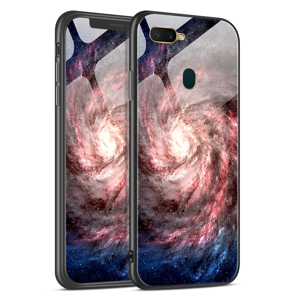 Для oppo A3 A3S A39 A5 A7 A57 ТПУ закаленное Стекло чехол для oppo AX5 AX7 модный противоударный чехол для телефона CPH1803 1901 1701 ракушками - Цвет: W367
