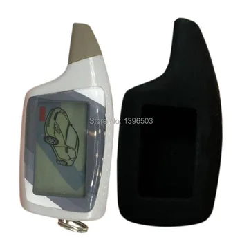 

M5 LCD Remote Control Keychain +Silicone Key Case For 2-Way Car Alarm System Fob Scher-khan M5 Scher Khan Magicar 5 6 Key Chain