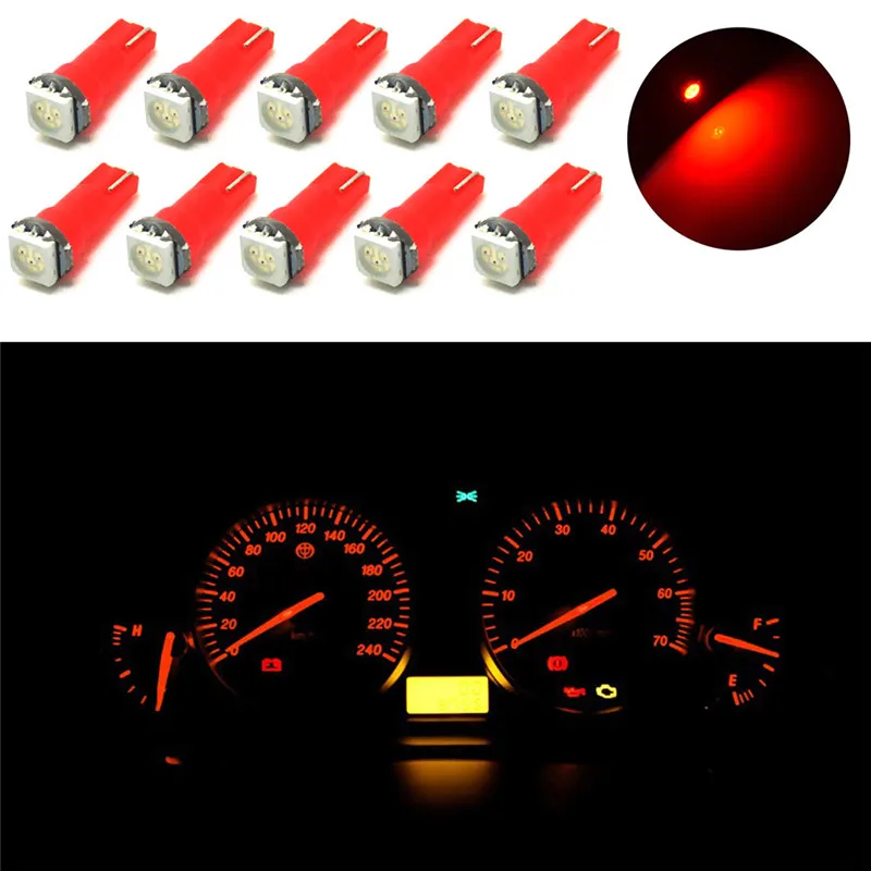 20 sztuk opcjonalny kolor T5 5050 1SMD wysokiej jakości Super lekkie trwałe klin deski rozdzielczej żarówki LED 2721 74 73 70 17 18 37 #268467