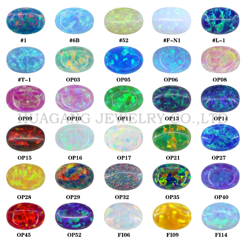 Op03op52 4x6mm7x9m Opal Loose Lab Created Gems Oval Shape Flat Base