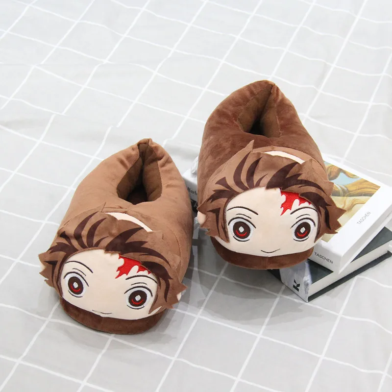 Demon Slayer Kamado Tanjirou Rengoku Kyoujurou Cotton Slippers for Spring and Autumn Couples Indoor Non-Slip Home Unisex Shoes