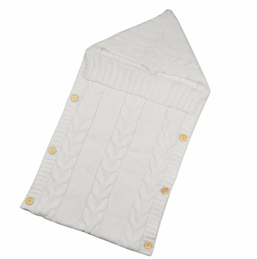 

Warm Baby Knitted Blanket Newborn Swaddle Wrap Soft InfantSleeping Bag Footmuff Cotton Envelope For Stroller Accessories Blanket