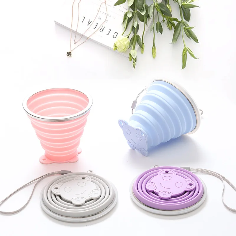 Silicone Folding Water Cup Outdoor Folding Brushing Cup Travel Portable Silicone Camping Hiking Water Drinkware