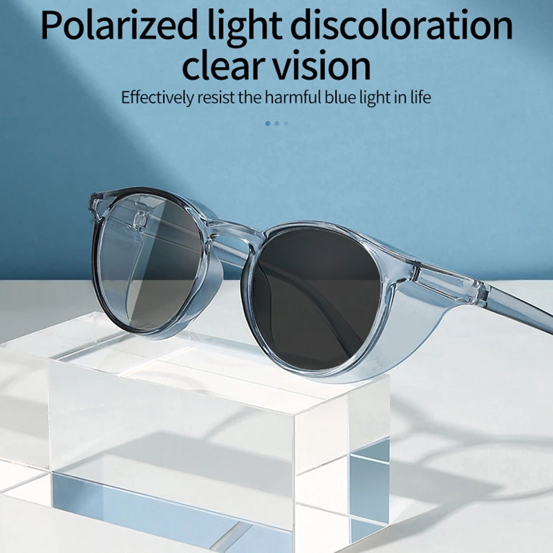 blue light filter glasses Photochromic Polarized Sunglasses Side Shields Anti-allergy Wind Splash Safety Discoloration Goggles blue light protection glasses