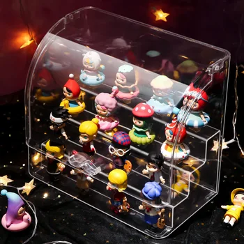 

Acrylic Box Organizers Blind Box Action Figure Model Toy Accessories Doll Table Storage Box Dust-proof for Molly for Tokidoki