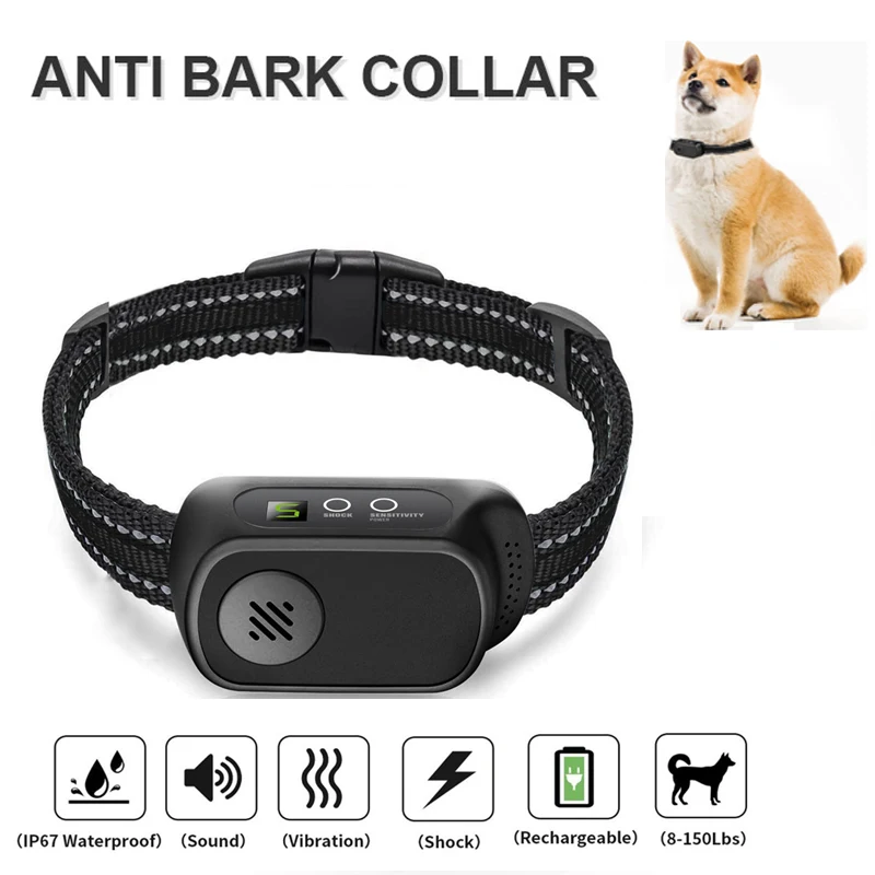 Hot Item Collar Training-Modes Electric Anti-Barking All-Dogs Safe Rechargeable 5 for Upgraded dmx5MVYmJn0