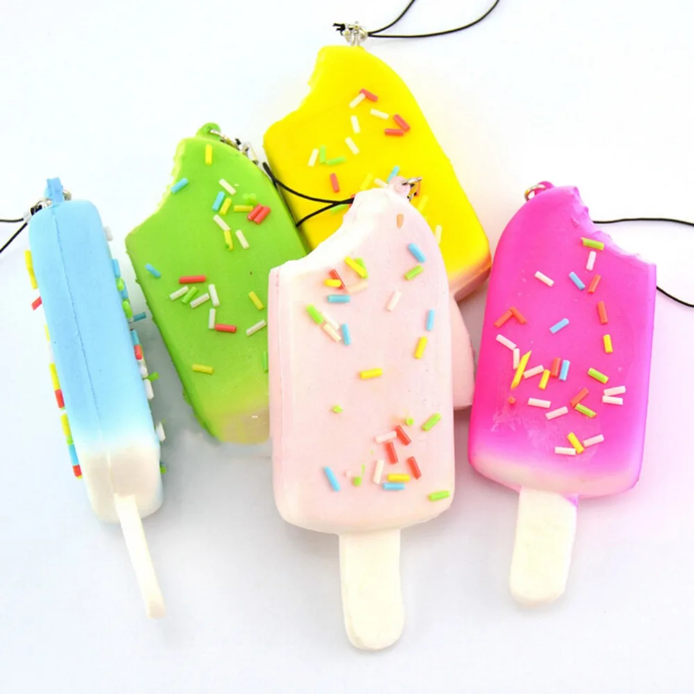 1Piece Candy Colors Soft Bread Scented Key Chain Fashion Sprinkles Popsicle  Key/Bag/Car/Cell Phone Straps