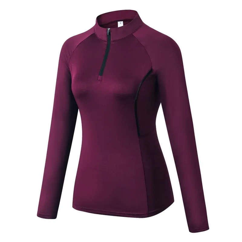 

Women Autumn Zipper Long Sleeve Sports Fitness Yoga Training Quick-Drying Clothes T-Shirt Sweater Tops Blouse