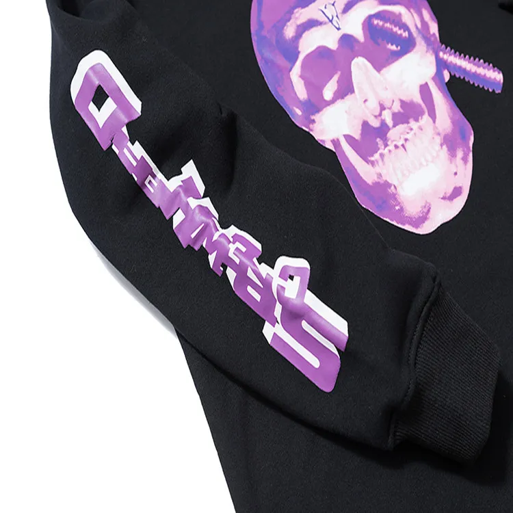 Koop Europa En Amerika Herfst En Winter Nieuwe Producten Vlone Skelet Schroef Gedrukt Loose Fit Hooded Trui Hoody Jas