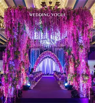 

Artificial Flowers 6.6ft Silk Wisteria Ivy Vine Green Leaf Hanging Vine Garland for Wedding Party Home Garden Wall Decoration, C