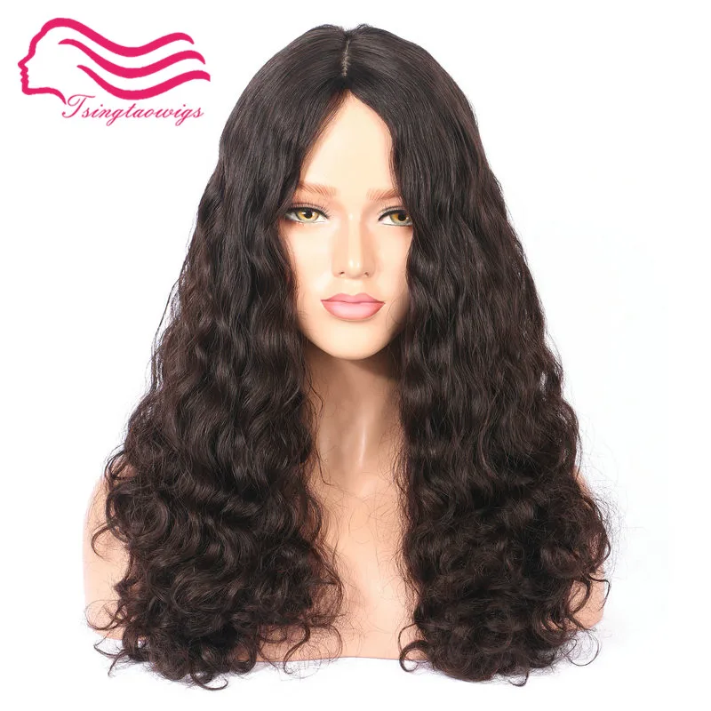 

Tsingtaowigs , Custom made European virgin hair26inch dark brown curly jewish wig Best Sheitels wigs free shipping